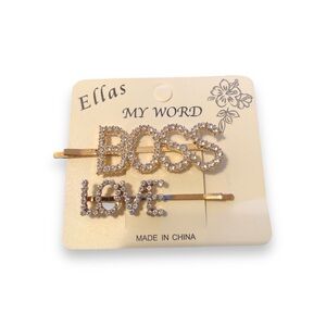 💚Gold and Silver Crystal Rhinstone Hair Pins 2Pc Set